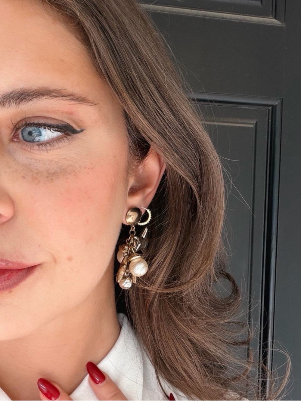 Vintage Gold and silver star earrings with pearl accents / no backings